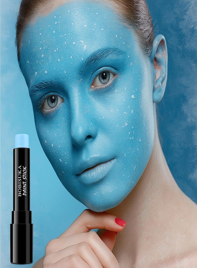 BOBISUKA Light Blue Face Paint Stick – Sweatproof Eye Black for Baseball Football Softball Sports, High Coverage Halloween Makeup Cosplay SFX – Ideal for Ice Fairy, Frost Spirit, Mermaid Looks - Image 2